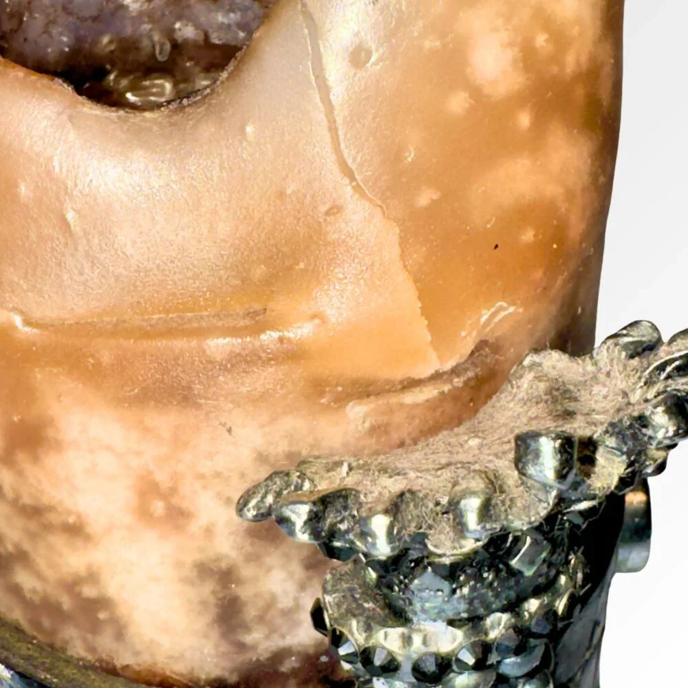 CHROME ANGELS Brown Candle with Leather and Swarovski Crystals on Chrome - Picture 16 of 16